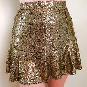 Gold Mini Skirt